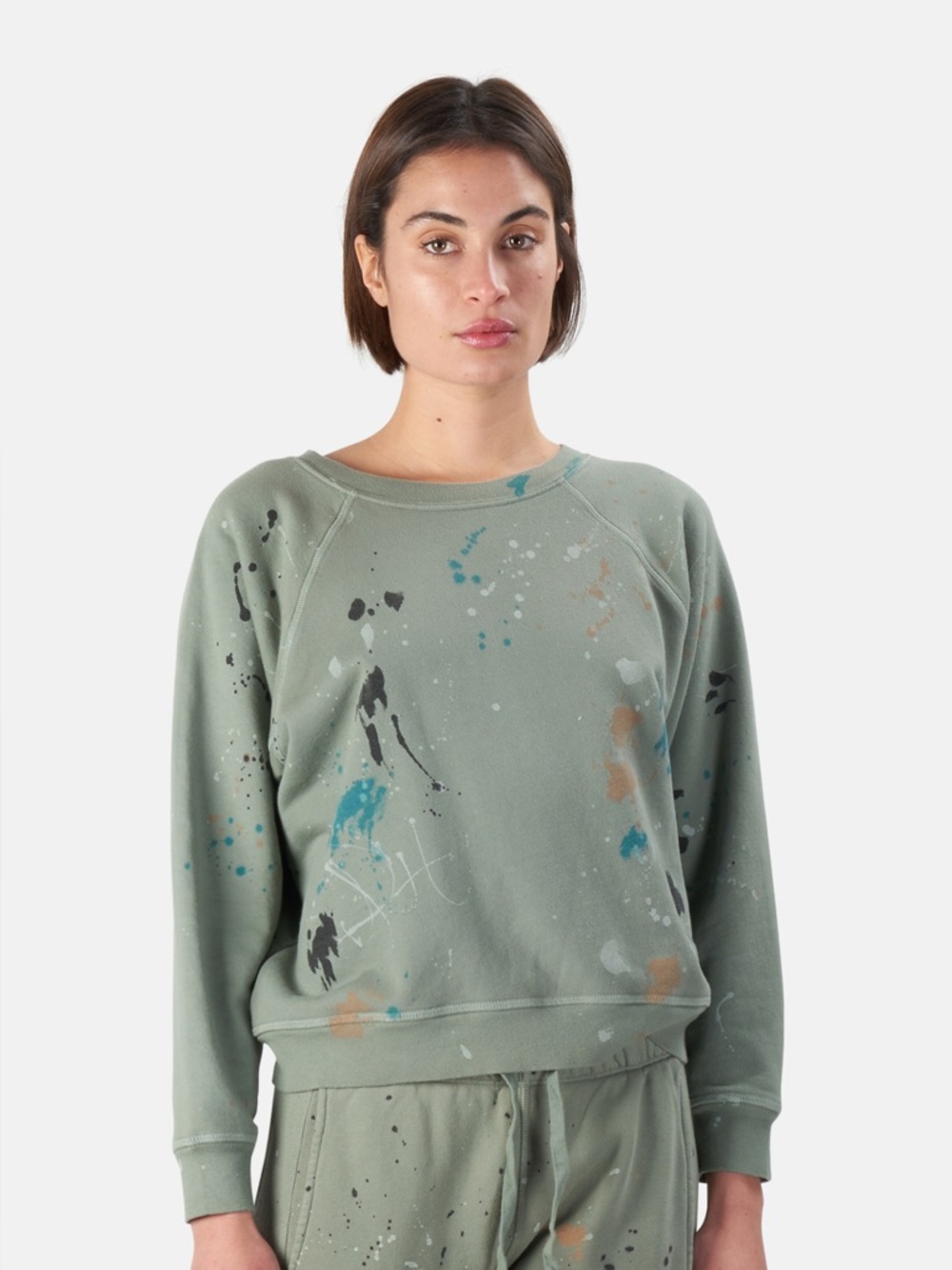NSF Paint Splattered Shawnee Crew Neck Sleeve Sweatshirt Size Small